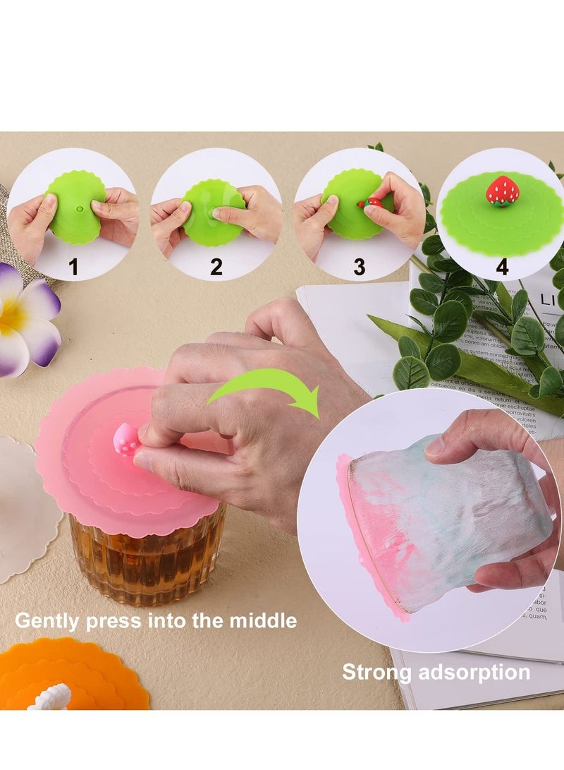 Silicone Cup Lids Mug Cover, 8 Colorful Silicone Cup Lids - Reusable, Anti-Dust, and Perfect for Any Cup or Mug! - Image 3