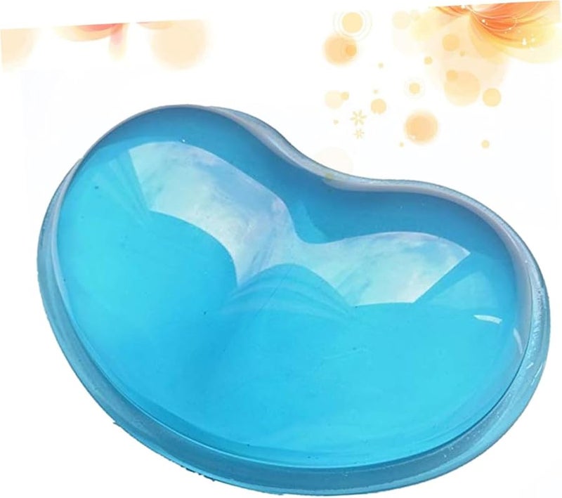 Blue Heart Shaped Silicone Gel Wrist Rest Pad Ergonomic Keyboard Support for Office Desktop Computer - Image 5