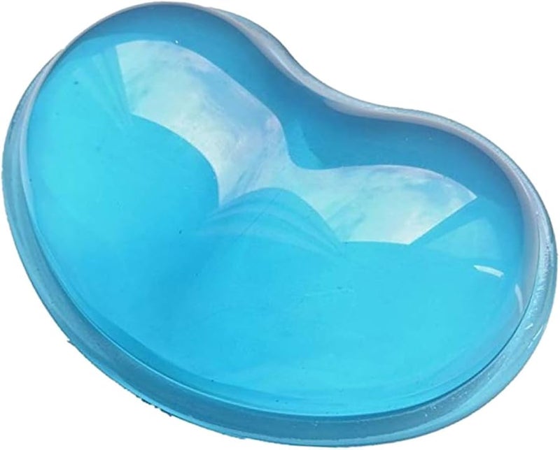 Blue Heart Shaped Silicone Gel Wrist Rest Pad Ergonomic Keyboard Support for Office Desktop Computer - Image 2