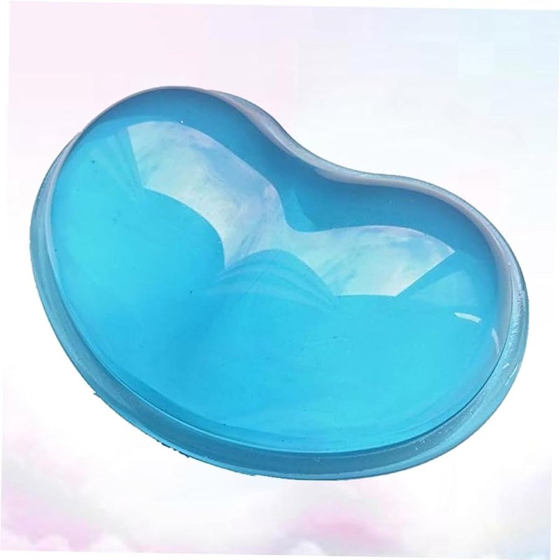 Blue Heart Shaped Silicone Gel Wrist Rest Pad Ergonomic Keyboard Support for Office Desktop Computer - Image 3