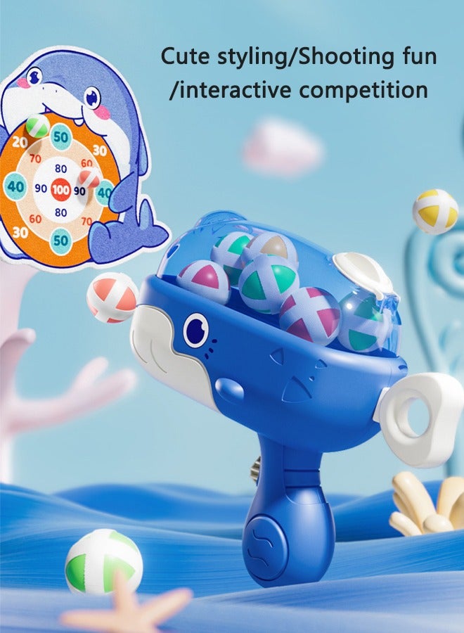 تورنيدو جولد لعبة إطلاق النار على لوحة سهام الحوت للأطفال مع 12 كرة لاصقة، ألعاب تفاعلية تنافسية بين الوالدين والطفل في الأماكن المغلقة والمفتوحة - Image 3