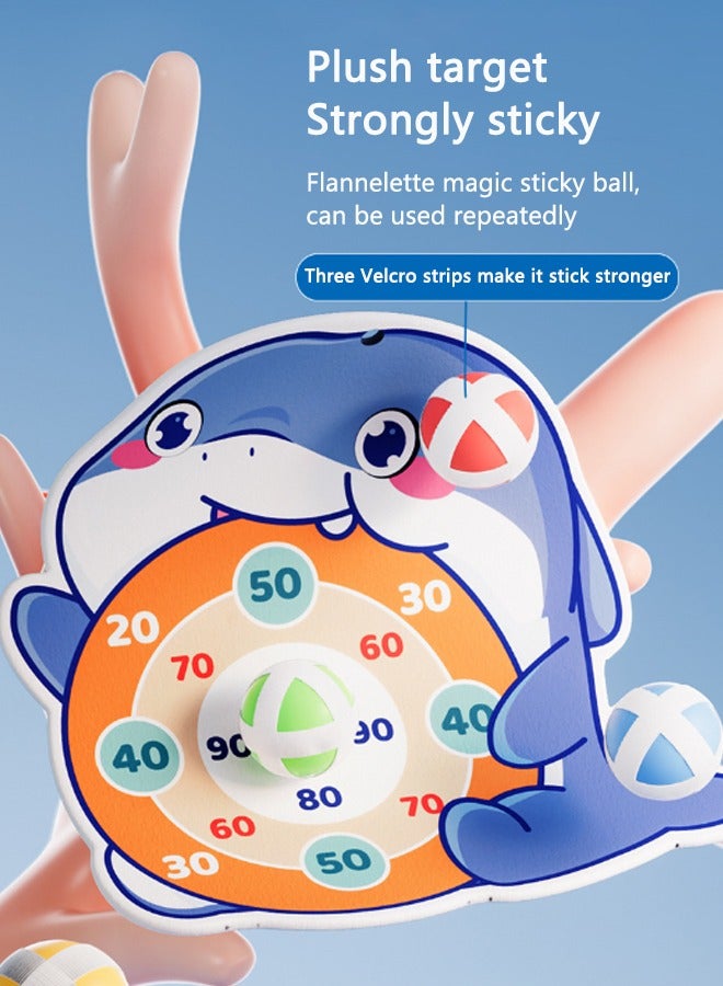 تورنيدو جولد لعبة إطلاق النار على لوحة سهام الحوت للأطفال مع 12 كرة لاصقة، ألعاب تفاعلية تنافسية بين الوالدين والطفل في الأماكن المغلقة والمفتوحة - Image 5