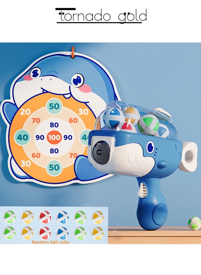 تورنيدو جولد لعبة إطلاق النار على لوحة سهام الحوت للأطفال مع 12 كرة لاصقة، ألعاب تفاعلية تنافسية بين الوالدين والطفل في الأماكن المغلقة والمفتوحة - Image 1