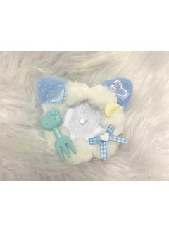 Cute Cat Ear Plush Badge Base 58mm Blue kitten [ready in stock first] individually packaged