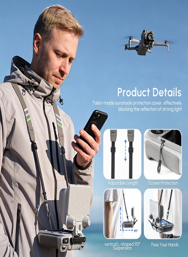 STARTRC Mini 5 Pro Sunshade with Neck Strap for DJI Avata 360/Mini 5/4/3 Pro/Neo 2/Flip/Air 3S/Mavic 4 Pro/Accessories, Sun Hood Protection for DJI RC2 and RC Controller , 3-in-1 Screen Protector for Mini 5 Pro Accessories - Image 2