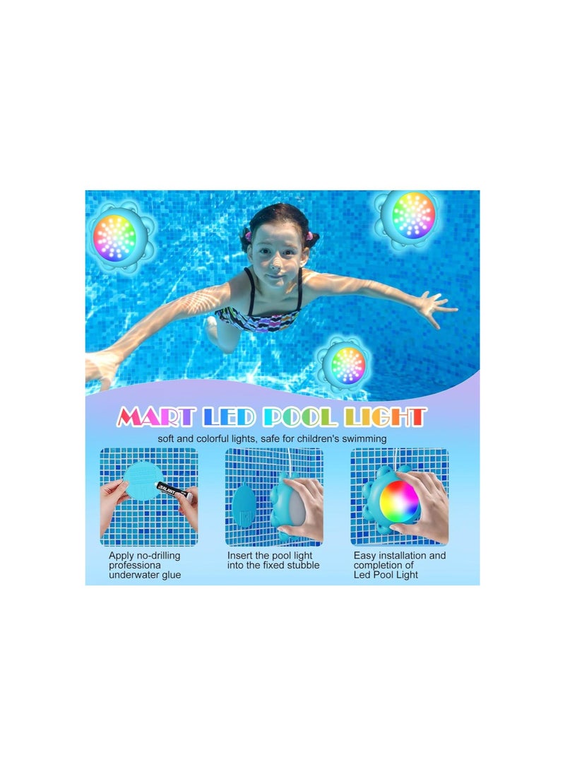 silvercnc - LED Pool Lights for Inground Pool,Underwater Lights with APP&Remote Control,Upgraded Rechargeable Submersible LED Lights with IP68 Waterproof,Smart Pool Lights for Inground Above Ground Pool (RGB-10W) - Image 1