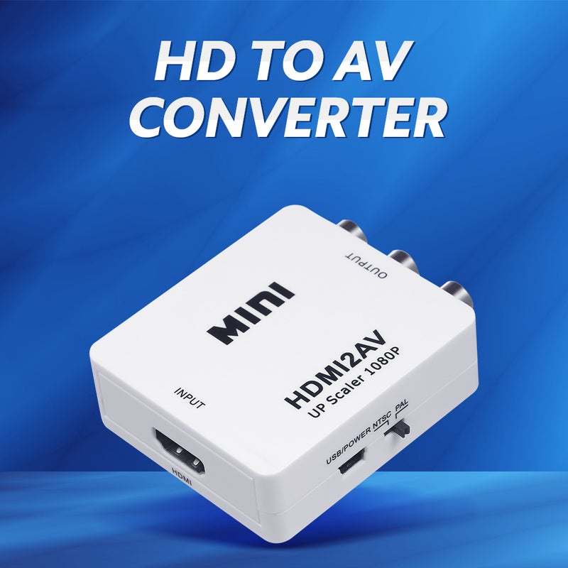 محول HD إلى AV محول إشارة رقمية إلى فيديو RCA يدعم دقة 1080P ويناسب معايير NTSC/PAL وتتوافق على نطاق واسع - لون أبيض - Image 2