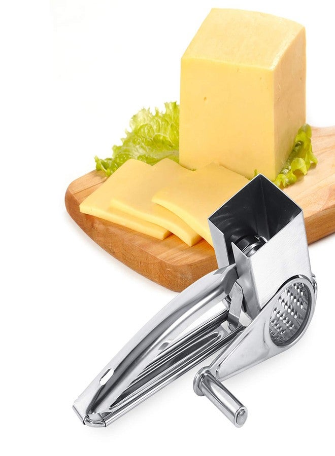 BOENLU Mouli Grater Stainless Steel Cheese Grater MultiFunctional Rotary Kitchen Tool for Slicing Shredding and Grating Cheese and Vegetables in Home Kitchen Silver 20cm - Image 3