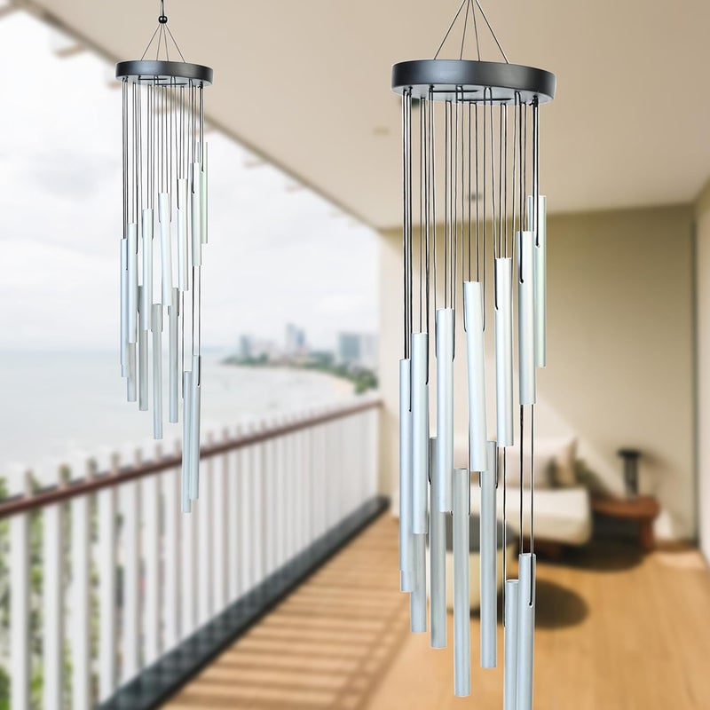 ZAICUS Wind Chime, Windchime for Home, Balcony, Garden, Patio - Home Decor Items (Silver) SHome Outdoor & Indoor Use – Metal Hanging Bell Windchime - Image 2
