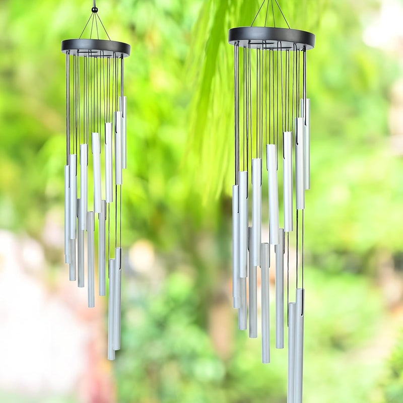 ZAICUS Wind Chime, Windchime for Home, Balcony, Garden, Patio - Home Decor Items (Silver) SHome Outdoor & Indoor Use – Metal Hanging Bell Windchime - Image 5