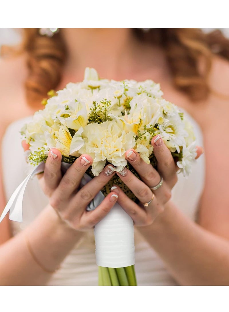 شريط مخملي عتيق من الساتان ببكرة واحدة لتزيين أكاليل الزهور وتغليف الهدايا (أبيض، 1 سم، 60 ياردة) - Image 3