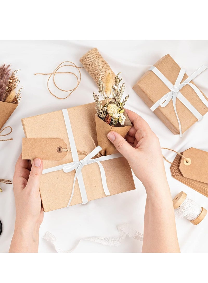 شريط مخملي عتيق من الساتان ببكرة واحدة لتزيين أكاليل الزهور وتغليف الهدايا (أبيض، 1 سم، 60 ياردة) - Image 4