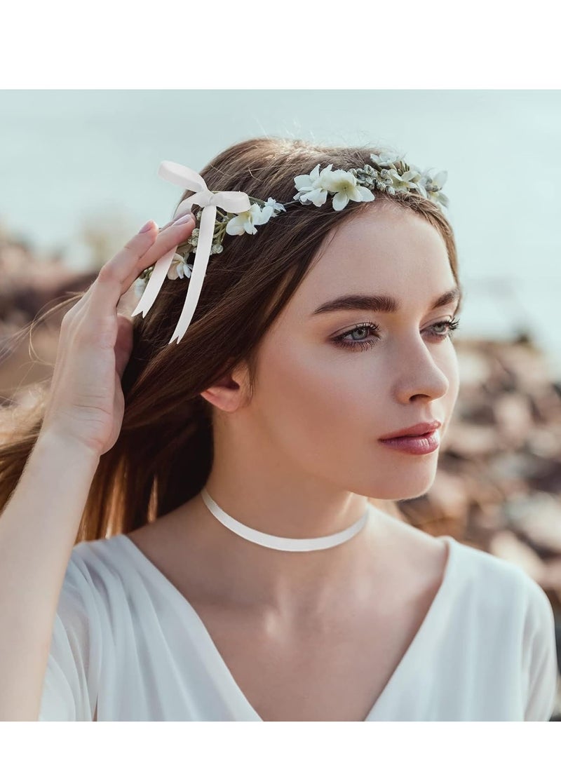 شريط مخملي عتيق من الساتان ببكرة واحدة لتزيين أكاليل الزهور وتغليف الهدايا (أبيض، 1 سم، 60 ياردة) - Image 5