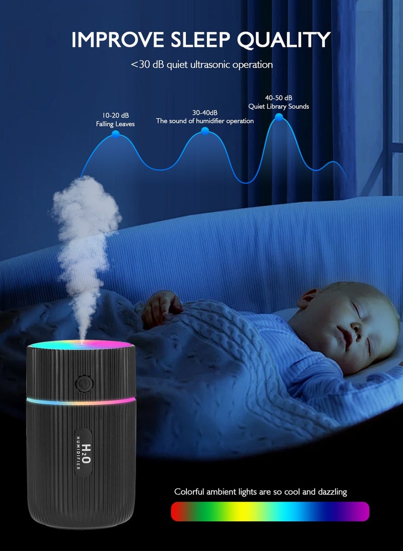 URbazaar 220ml Essential Oil Diffuser, Ultrasonic Cool Mist Aromatherapy Diffusers Aroma Humidifier with Colour Changing LED Lights Aromatherapy Diffuser for Car, Home, Office (Black)  - Image 4