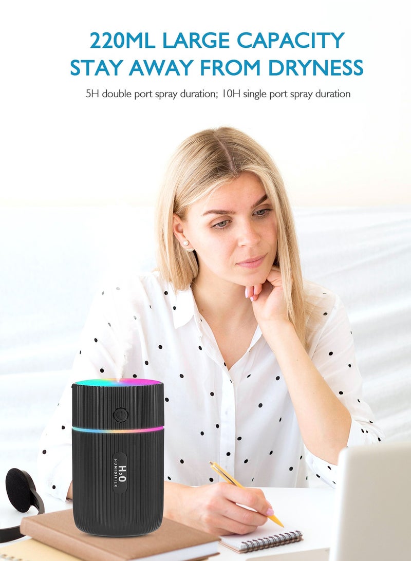 URbazaar 220ml Essential Oil Diffuser, Ultrasonic Cool Mist Aromatherapy Diffusers Aroma Humidifier with Colour Changing LED Lights Aromatherapy Diffuser for Car, Home, Office (Black)  - Image 5
