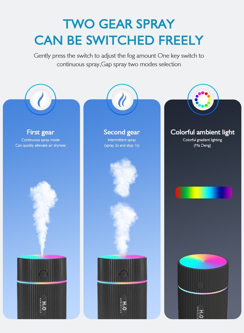 URbazaar 220ml Essential Oil Diffuser, Ultrasonic Cool Mist Aromatherapy Diffusers Aroma Humidifier with Colour Changing LED Lights Aromatherapy Diffuser for Car, Home, Office (Black)  - Image 3