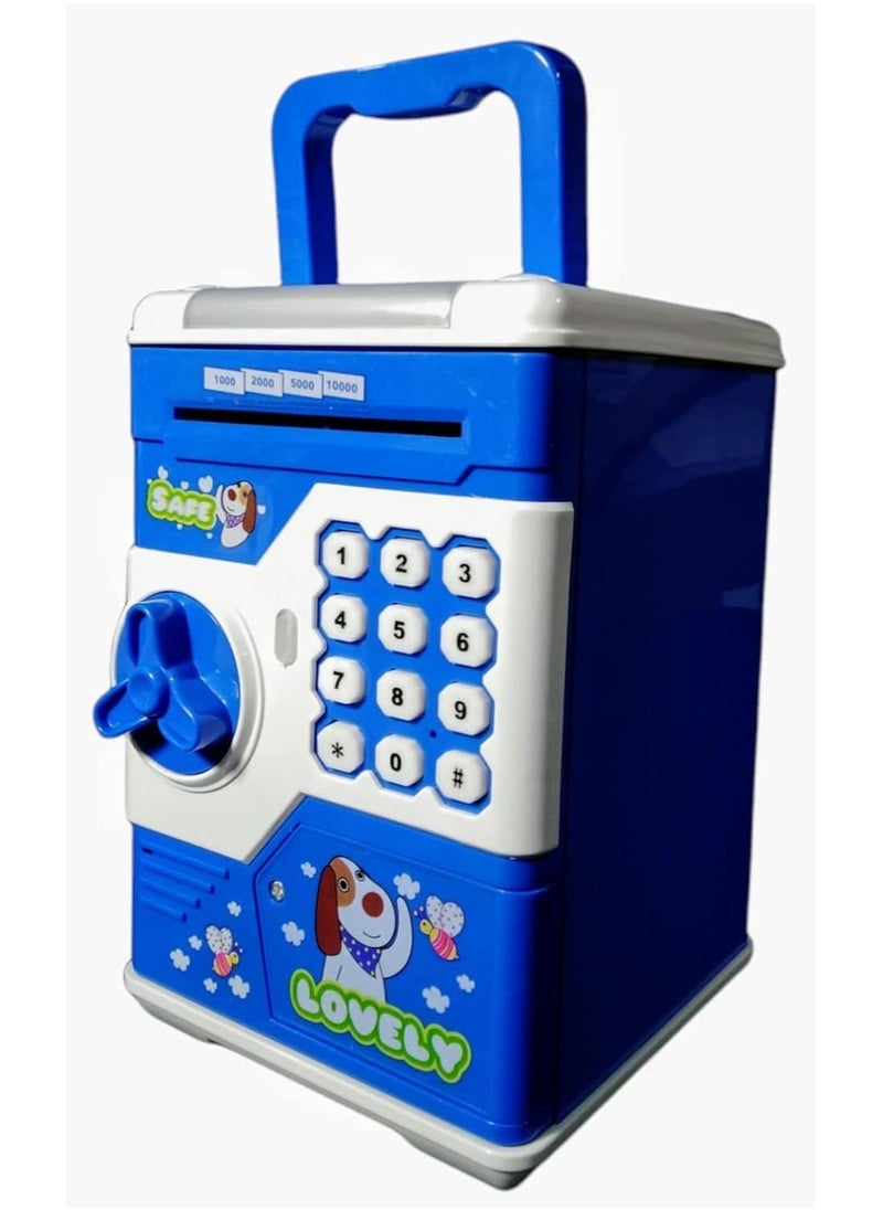 Electronic ATM for Kids Cash Coin Safe Box with Password Code Automatic Grab Bill Door Opening Fingerprint Unlock Simulation for Children Best Gifts Toys for Girls  - Image 1