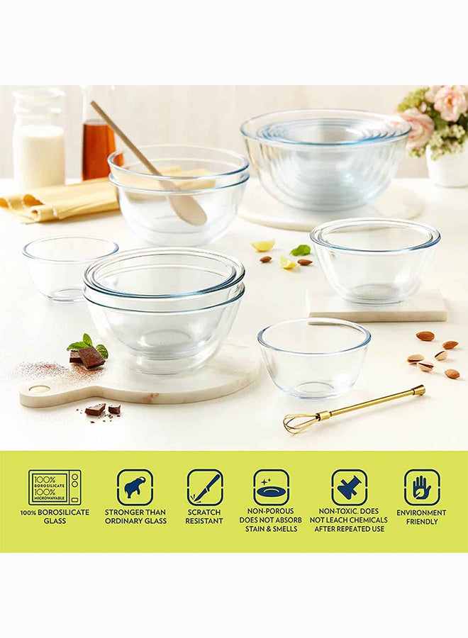 Borosil Borosilicate Round Glass Mixing Bowl Oven Safe Mixing Bowl Glass Serving Bowl 350 ml Transparent - Image 3