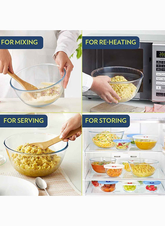 Borosil Borosilicate Round Glass Mixing Bowl Oven Safe Mixing Bowl Glass Serving Bowl 350 ml Transparent - Image 4