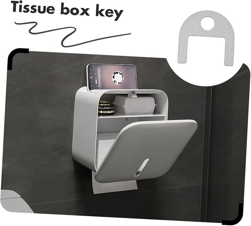 Stainless Steel Key Shaped Tissue Box Holder Paper Roll Dispenser - Image 4