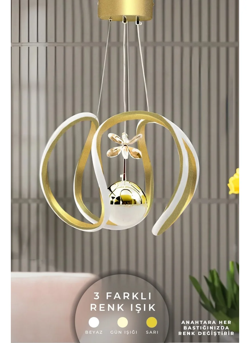 Kitchen Life Adjustable Gold Plated LED Chandelier with 3 Color Features - Octopus Chandelier
