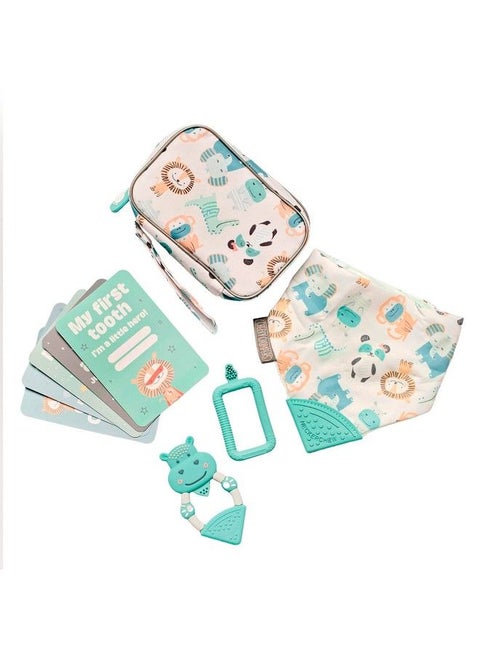 Teething Survival Kit. Includes 1 X Teething Dribble Bib 1 X Baby Teething Toy & 1 X Flexibrush Baby'S Starter Toothbrush. Combat Your Babies Teething Troubles Today