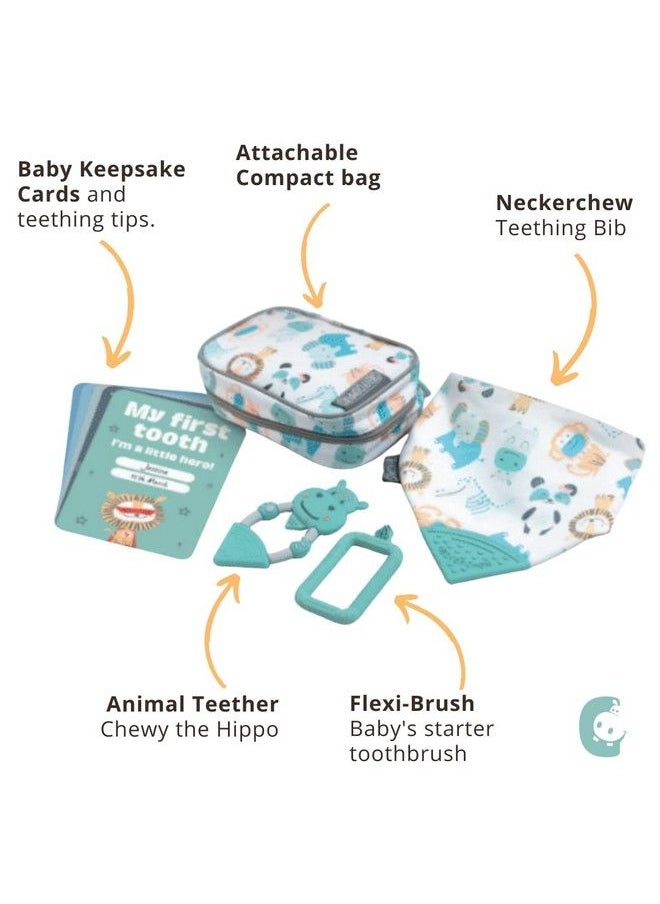 Teething Survival Kit. Includes 1 X Teething Dribble Bib 1 X Baby Teething Toy & 1 X Flexibrush Baby'S Starter Toothbrush. Combat Your Babies Teething Troubles Today