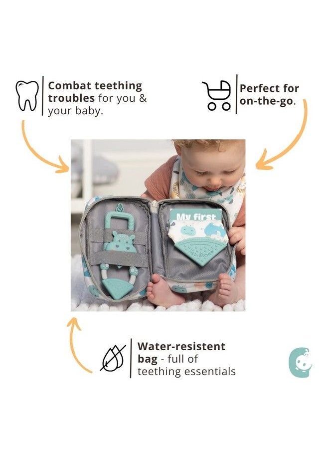 Teething Survival Kit. Includes 1 X Teething Dribble Bib 1 X Baby Teething Toy & 1 X Flexibrush Baby'S Starter Toothbrush. Combat Your Babies Teething Troubles Today