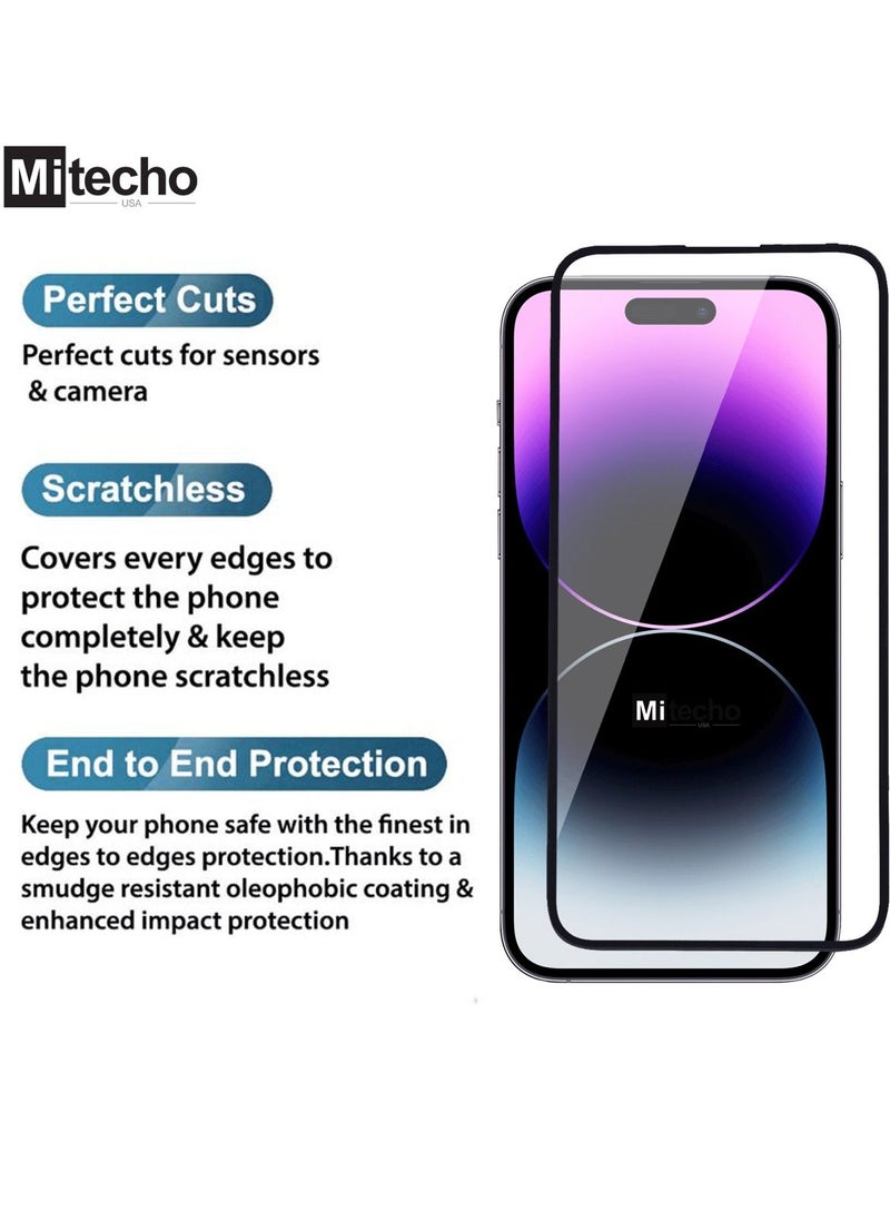 Mi techo - Mi techo Apple iPhone 15 Plus Full Coverage Clear Tempered Glass Screen Protector - Image 1