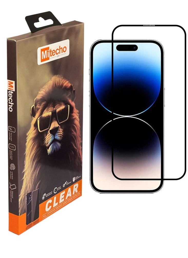 Mi techo - Mi techo Apple iPhone 15 Plus Full Coverage Clear Tempered Glass Screen Protector - Image 1