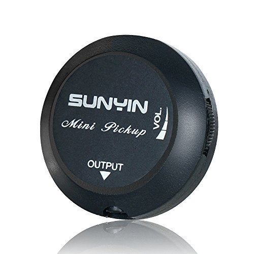 SUNYIN Acoustic Guitar Pickup,Piezo Transducer Contact Microphone Self-adhesive Easily AMP UP for Acoustic Classical Violin Ukulele Mandolin Banjo Cello Kalimba Drum (Black) - Image 1