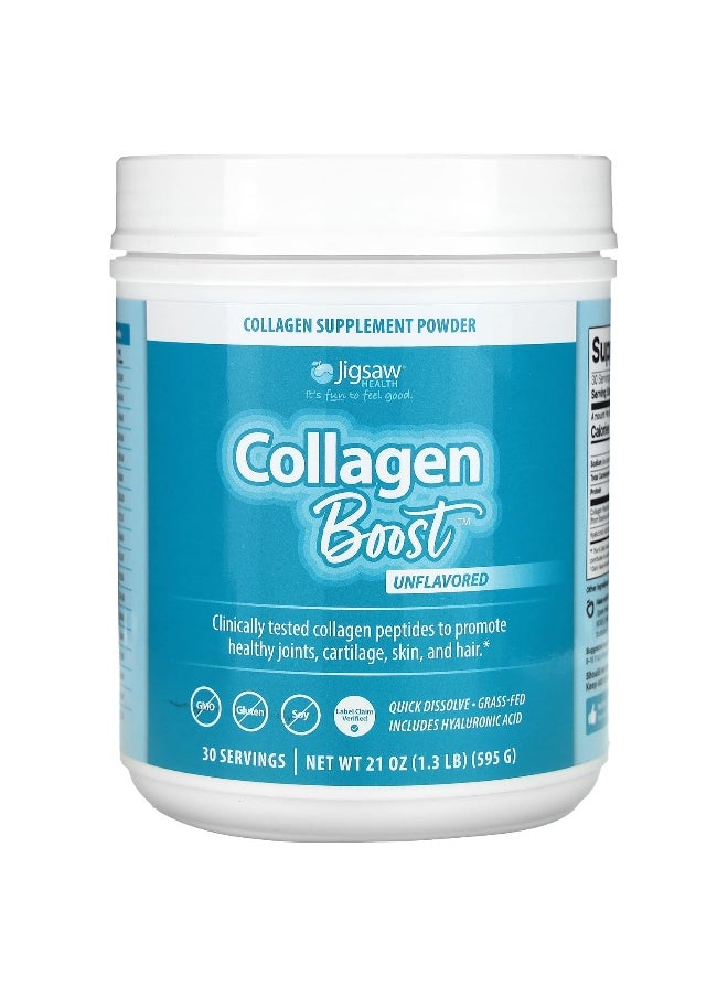 Jigsaw Health Jigsaw Health, Collagen Boost, Unflavored, 21 oz (595 g)  - Image 1