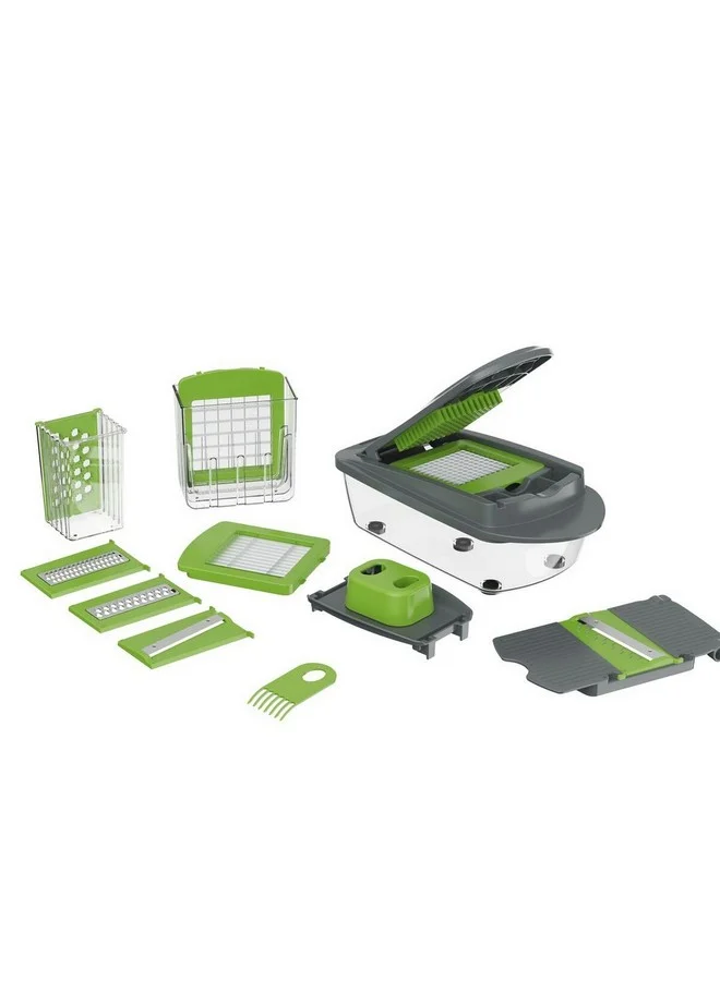 PARFAIT 8-in-1 Multifunctional Vegetable Chopper Green and Clear 1.3 L B840-C