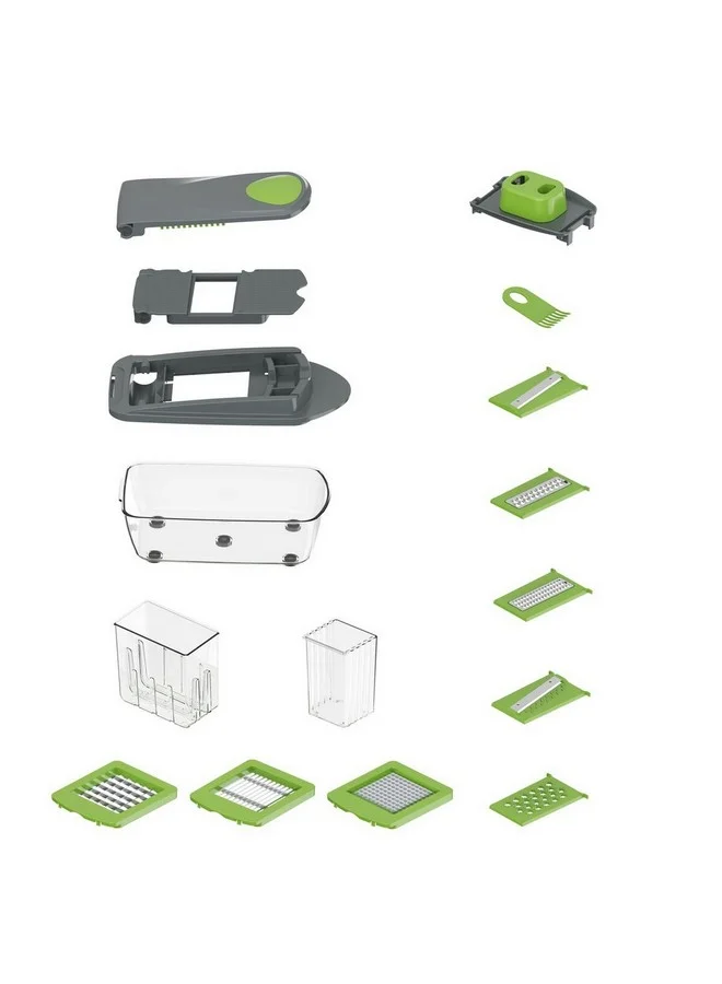 PARFAIT 8-in-1 Multifunctional Vegetable Chopper Green and Clear 1.3 L B840-C