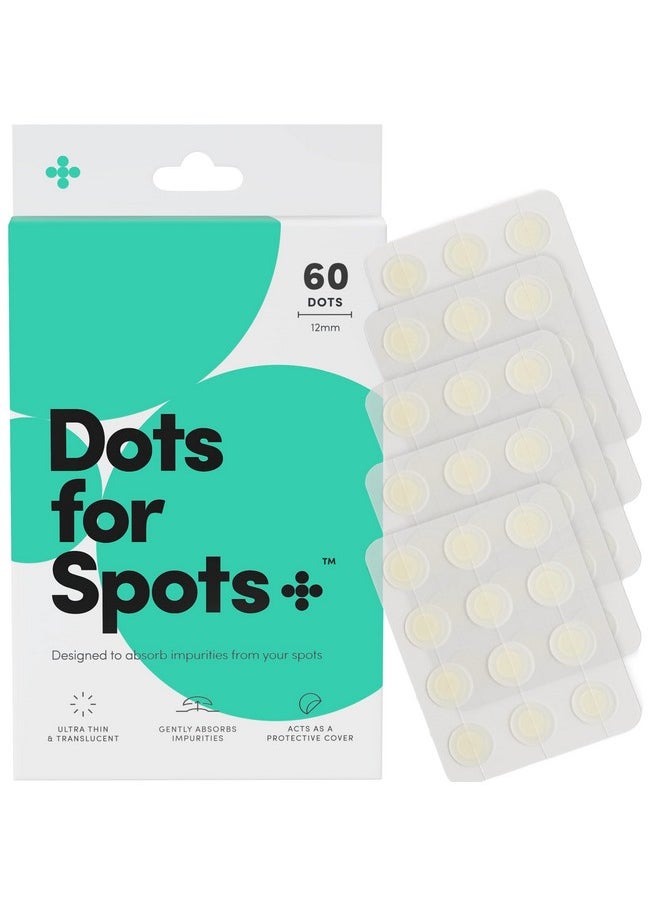Dots for Spots Pimple Patches For Face Pack Of 60 Hydrocolloid Blemish Patch Invisible Zit Stickers Treatment For Face And Body Mighty Fastacting Vegan & Cruelty Free Korean Skin Care  - Image 1