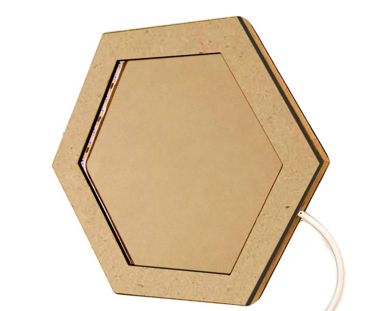 SNOOGG RGB Multicolour Lighted Hexagon shape Display Frame in 10 inch for highlighting your Photos and artwork Signs and messages signs art Doll house and endless application - Image 4