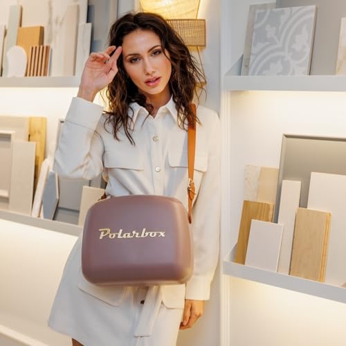 Polarbox حقيبة باردة لتناول الغداء من بولاربوكس | صندوق غداء رجعي قابل لإعادة الاستخدام حقيبة غداء صغيرة عتيقة تشمل 2 حاويات طعام! الطعام والمشروبات للعمل والسفر والشاطئ والتخييم 6 لتر (ذهب توت)  - Image 2