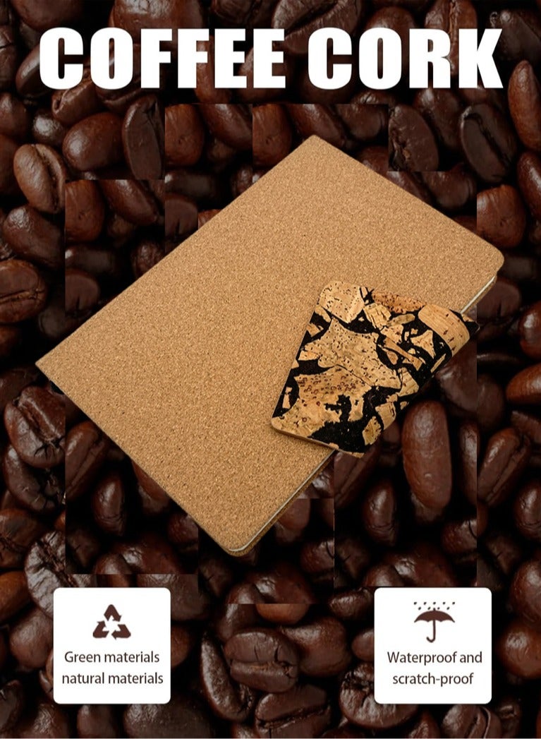 Generic 【MOCHA】Coffee grounds cork notebook,Journal, 90 Sheets/180 s 100GSM Thick Cream Paper,Writing,Travel,Business,Work  School,Journals for Writing Hardcover Journal Supplies for Work Note Taking  - Image 1