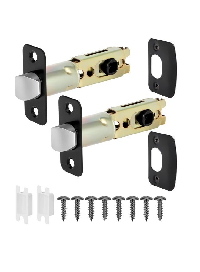 Aesytava Matte Black 2 Pack Door Lock Parts, Adjustable Door Latch Replacement, Door Lock Replacement Parts, Door Deadlatch Mechanism - Image 1
