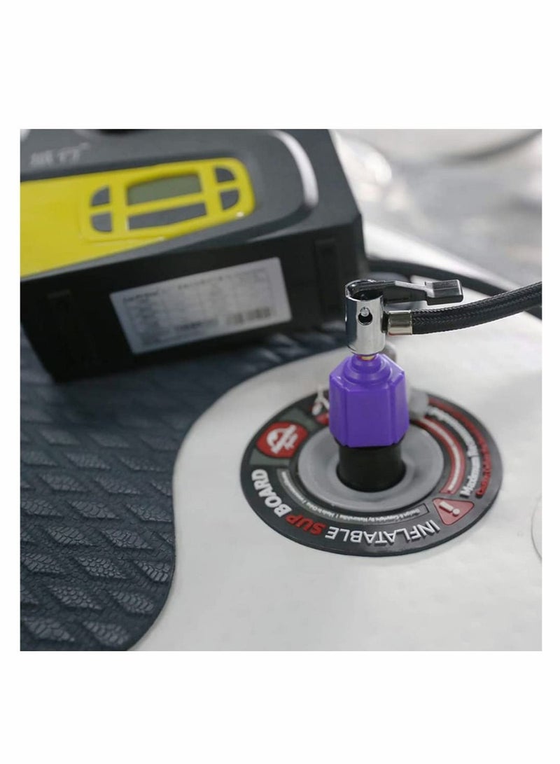 Electric Pump Adaptor Compressor Air Valve Converter Multifunction Valve Adapter with 4 Air Nozzles for Halkey Roberts Valve, Stand Up Inflatable Paddle Board, Inflatable Bed, Inflatable Boat
