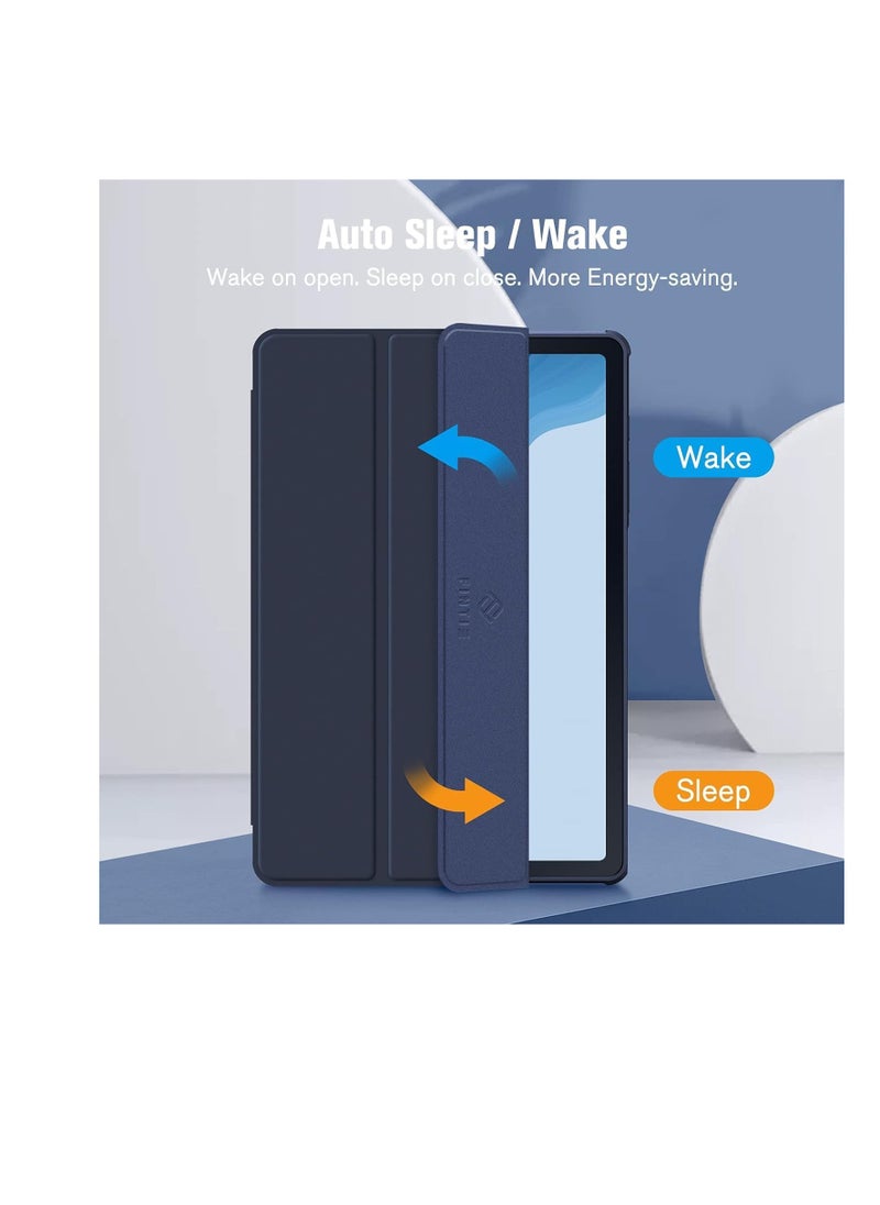 Generic - Case for iPad 10.2-Inch (9th/8th/7th Generation, 2021/2020/2019),Clear Shockproof Back Cover Built-in Pencil Holder,Auto Sleep/Wake (Dark Blue) - Image 1
