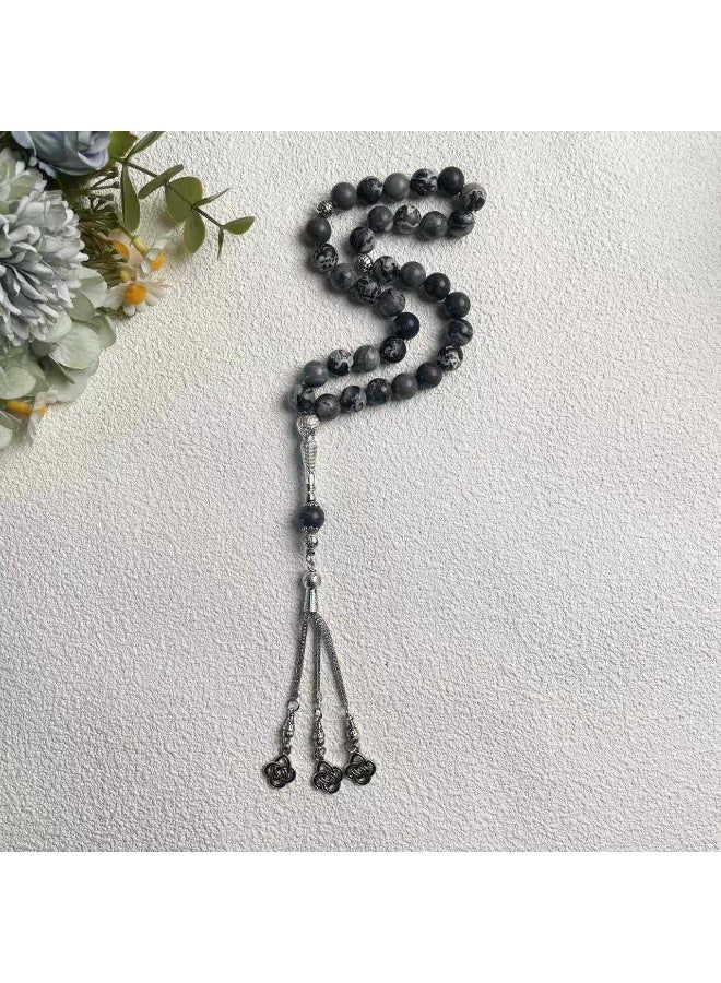 NIBEMINENT 33 Muslim Prayer Beads Gray/10mm 
