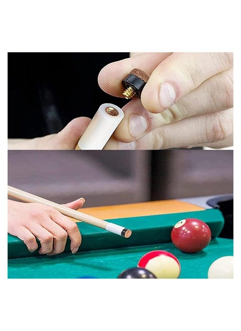 Screw on Billiard Cue Tips, 12 mm/13 mm Hard Leather Billiard Pool Cue Stick Tips Replacement Kit with Storage Box, for Pool Cues and Snooker (30Pcs - Brown)