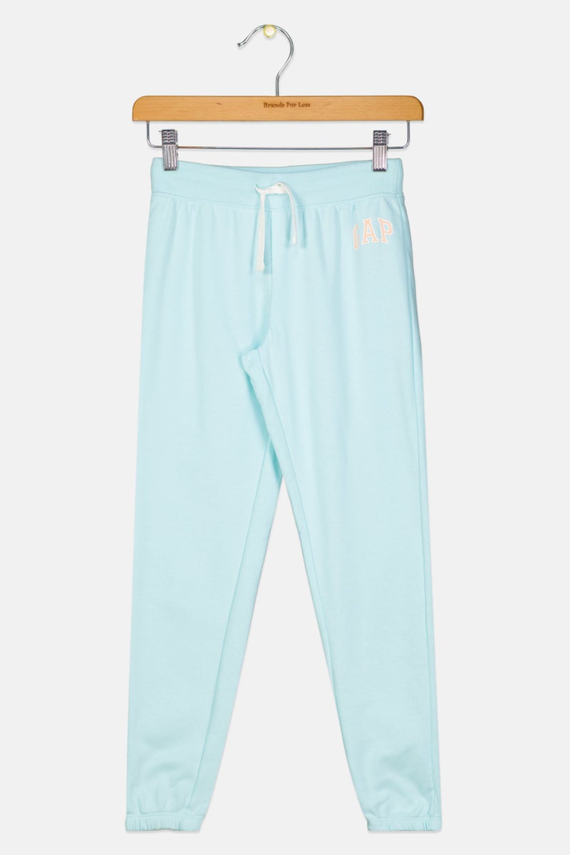 GAP Kids Girl Brand Logo Jogger Pants, Sky Blue  - Image 1