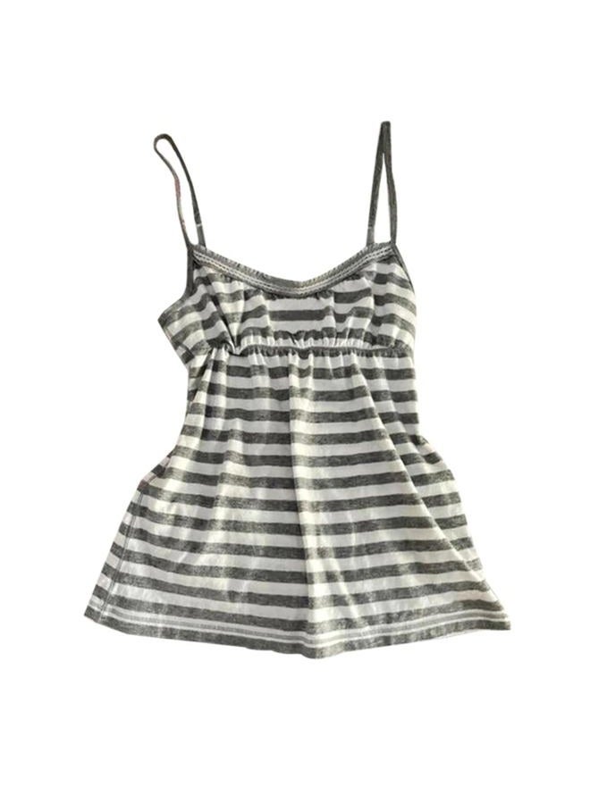 MANGMAO Emo Coquette Cropped Top Grunge 2000s Spaghetti Strap Tops Streetwear Vintage Camisole Y2k Cheetah Tops, Grey Striped, L - Image 1