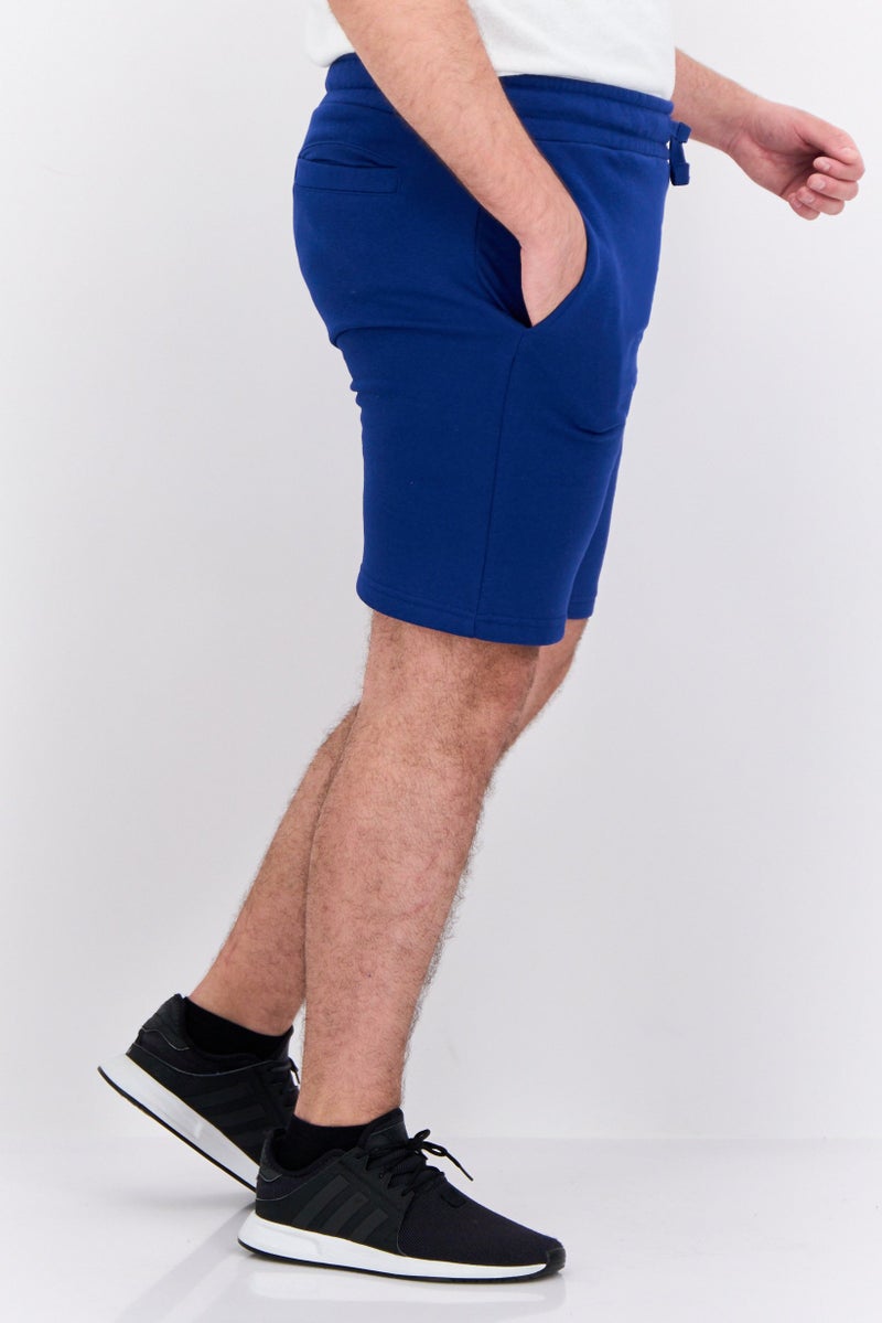 CROSSHATCH Men Drawstring Brand Logo Basic Shorts, Blue - Image 2