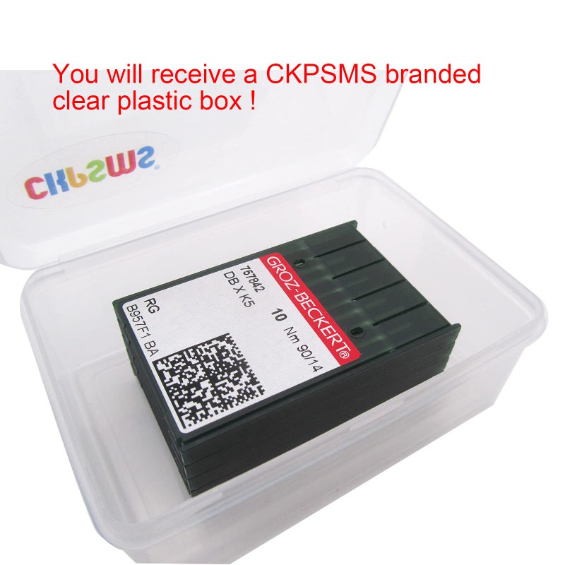 ckpsms 50PCS Groz Beckert DBXK5 Industrial Embroidery Machine Needles in CKPSMS Clear Plastic Box Compatible with/Replacement for Tajima Brand Barudan Brand SWF Brand (75/11) - Image 4