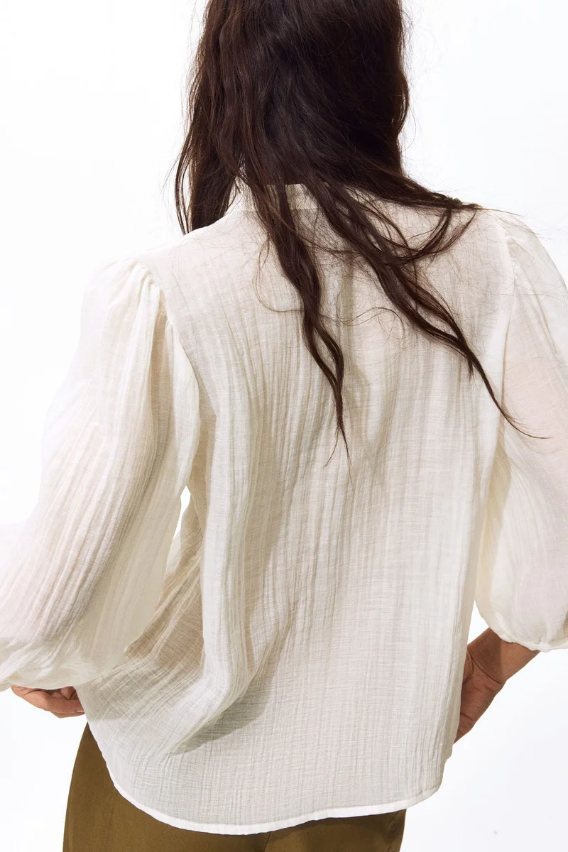 H&M  Balloon-sleeved blouse for Women | Best Price UAE
