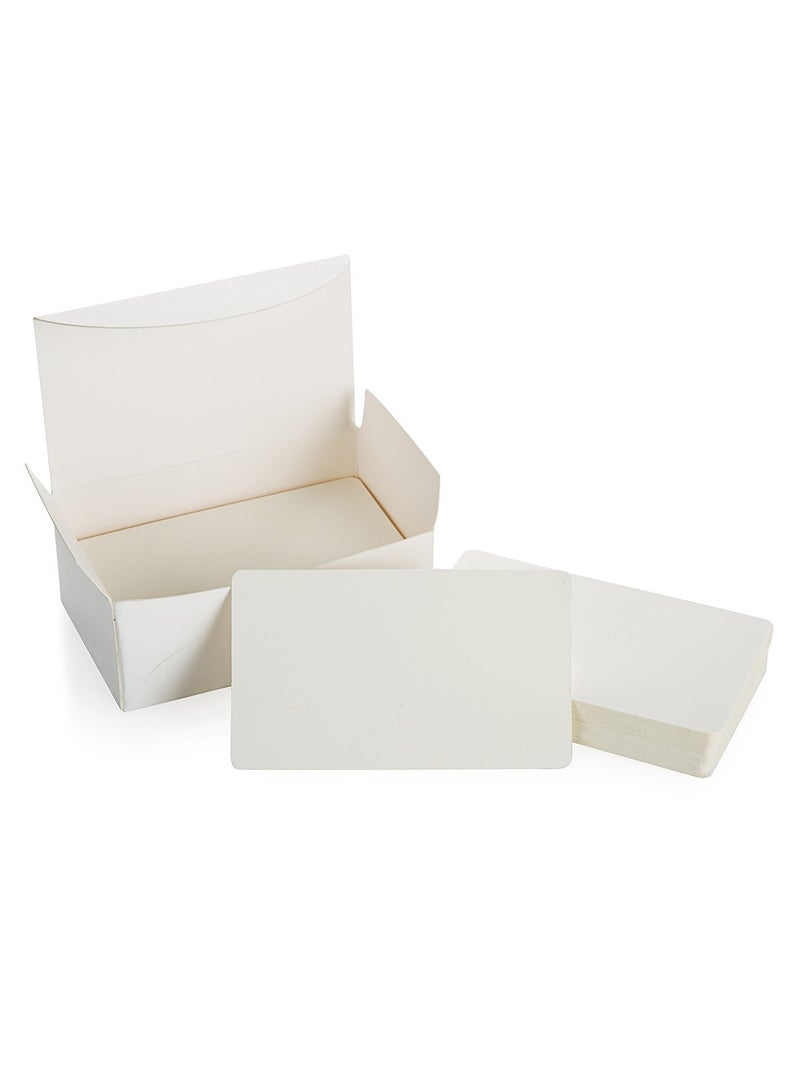 Generic Blank White Cardboard Paper Message Card Business Cards Word Card DIY Tag Card 100 Pcs（White)  - Image 1