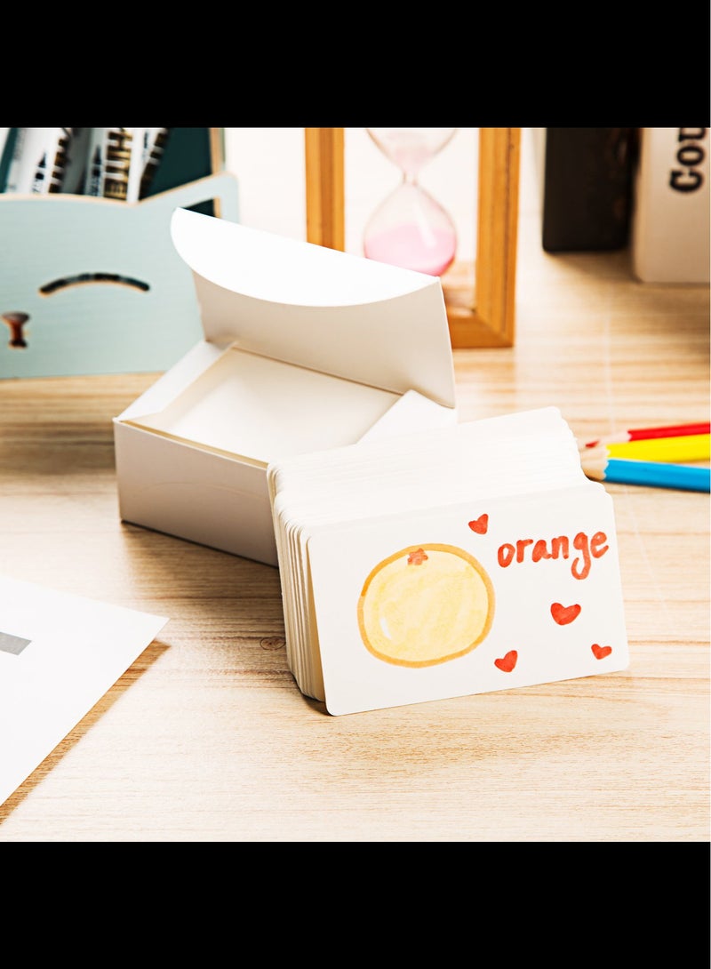 Generic Blank White Cardboard Paper Message Card Business Cards Word Card DIY Tag Card 100 Pcs（White)  - Image 2